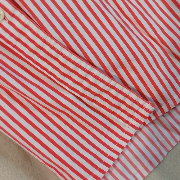 Vintage Espirit Red And White Striped Cotton Button Down Blouse Womens M - Picture 16 of 16